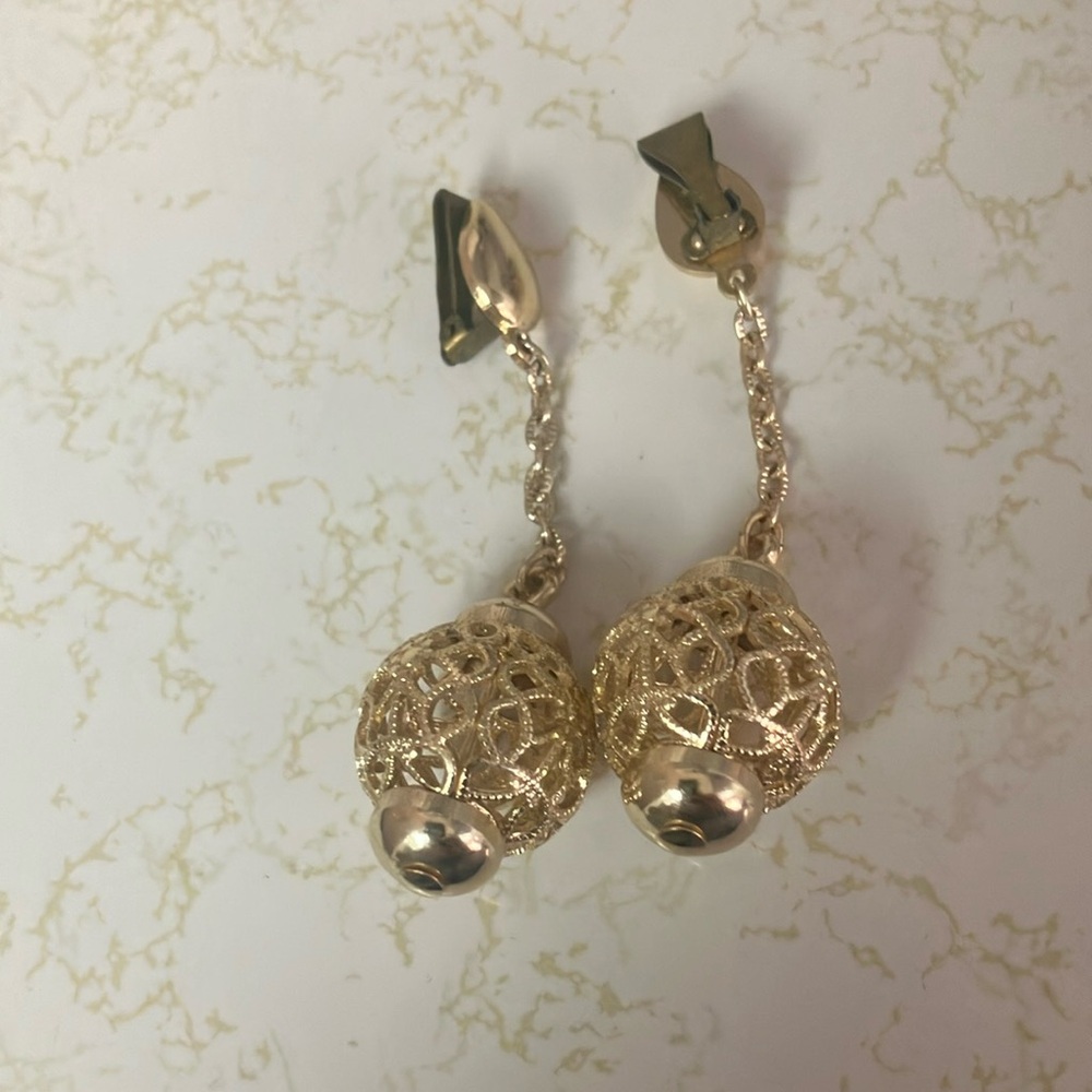 Unique filigree clip on earrings